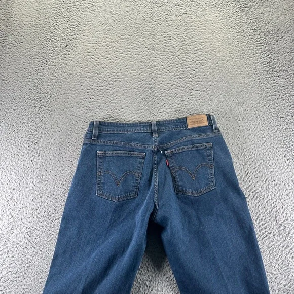 Levi's 515 Jeans Women 12 Blue Cotton Denim Capri Straight Leg Stretch Workwear - Picture 7 of 11